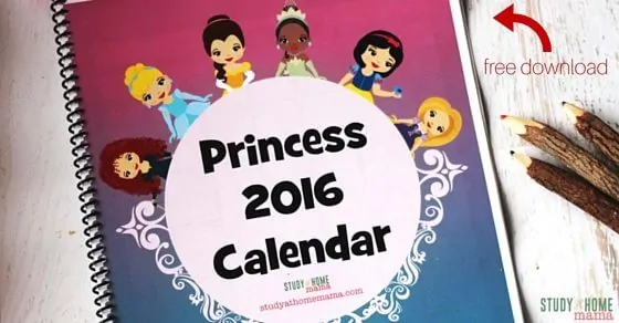 A free calendar printable for your little Princess. Disney Princess calendar to teach your child the months of the year and days of the week. A great alternative to boring agendas