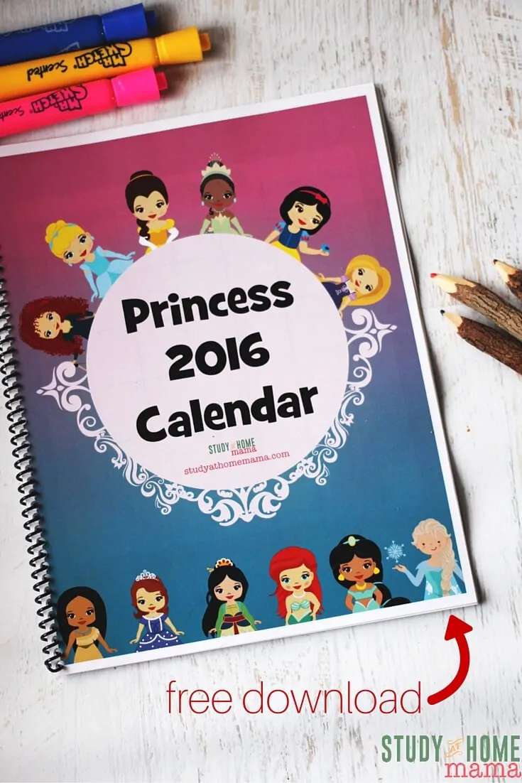 A free calendar printable for your little Princess. Disney Princess calendar to teach your child the months of the year and days of the week. A great alternative to boring agendas, and a way to interest kids in learning to use a calendar