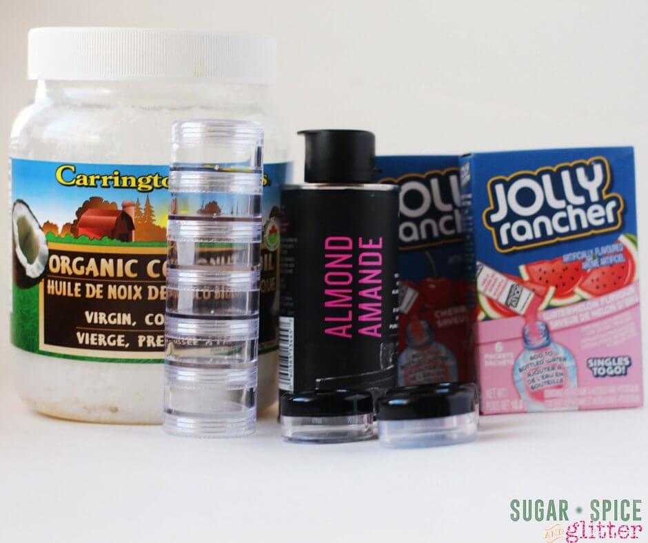 Food grade ingredients in this post on how to make homemade lip gloss