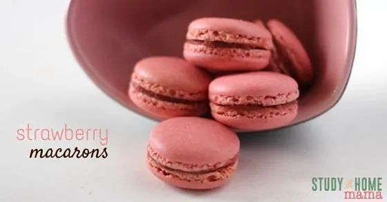 Don't miss out on these delicious Stawberry Macarons with their airy, chewy texture inside with a soft crunch exterior. Perfect to make for the love in our life or share them with your kids! Study At Home Mama has special tips to make these yummy macarons turn out just perfect. 