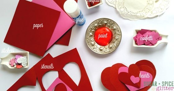 Materials for Montessori Valentine's Crafts 