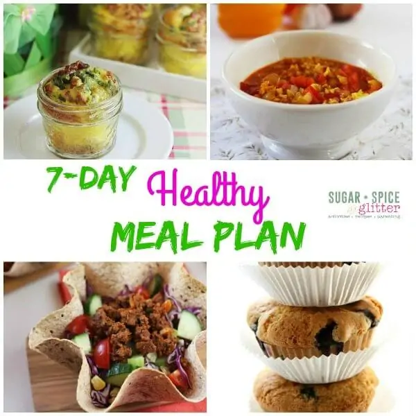 Healthy living takes work! Here's another edition to the healthy meal plan series on Sugar, Spice & Glitter. Find delicious meal plans that are packed full of flavor and free printable grocery list and meal list. Keep a healthy family without all the fuss!