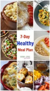 7 Day Healthy Meal Plan on Sugar Spice and Glitter