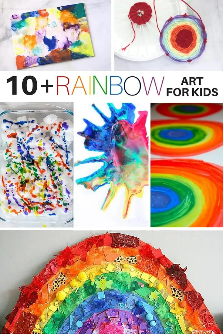 RAINBOW ART FOR KIDS - 10 awesome rainbow art projects for kids, including rainbow process art, rainbow science mixed with art, and a few collaborative ideas for groups of kids! So many wonderful ideas in this collection of rainbow art ideas for kids