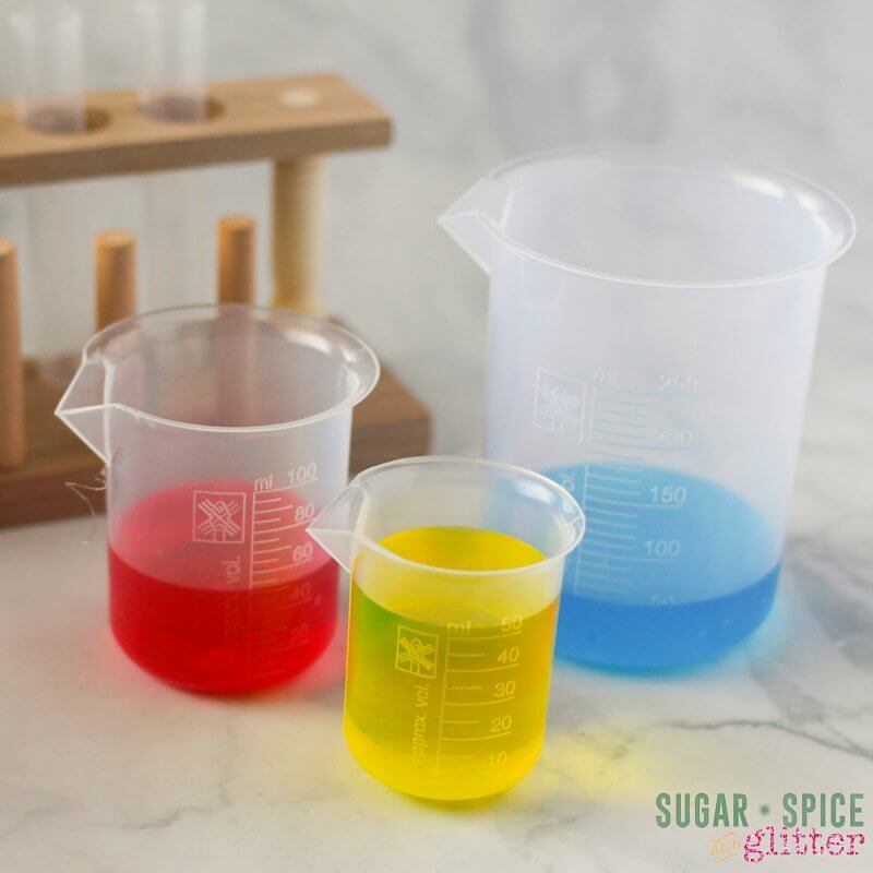 This color mixing lab is a great mixed ages activity for teaching the basics of science experiments for kids