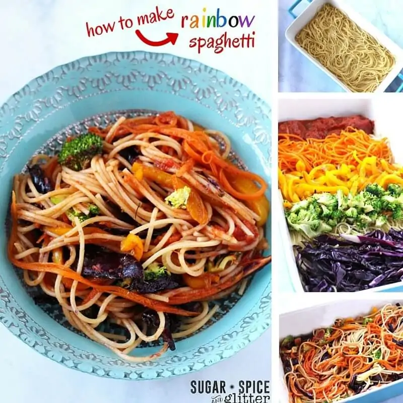 How to make rainbow spaghetti - an easy healthy rainbow recipe the kids will love