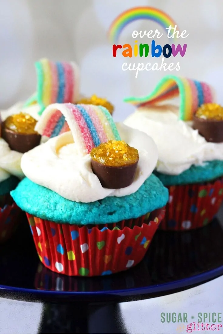 Aren't these over the rainbow cupcakes the sweetest desserts ever? A kids' kitchen project that is really forgiving and easy, this post shares a blue velvet cupcake recipe but you can swap out the cake for whatever you'd prefer