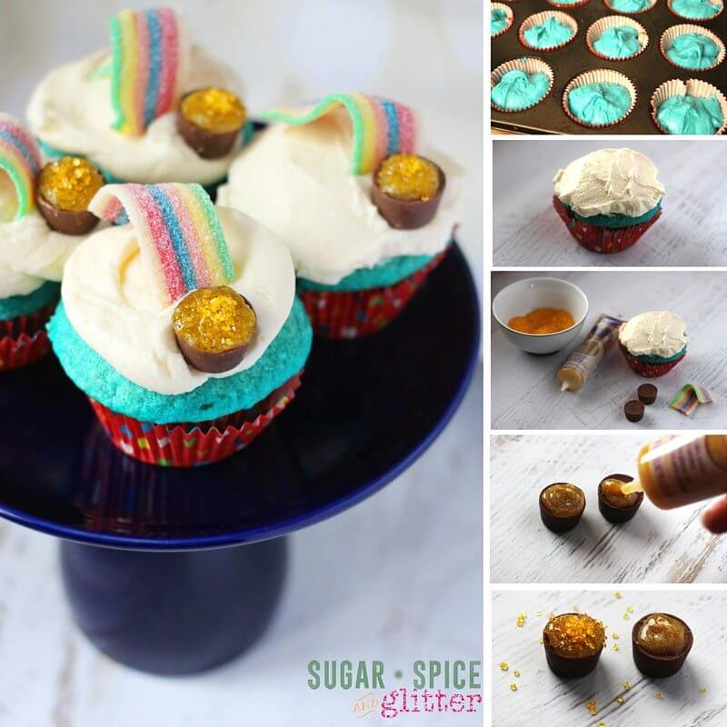 How to make rainbow cupcakes - an over the rainbow themed cupcake so easy, kids can make them!