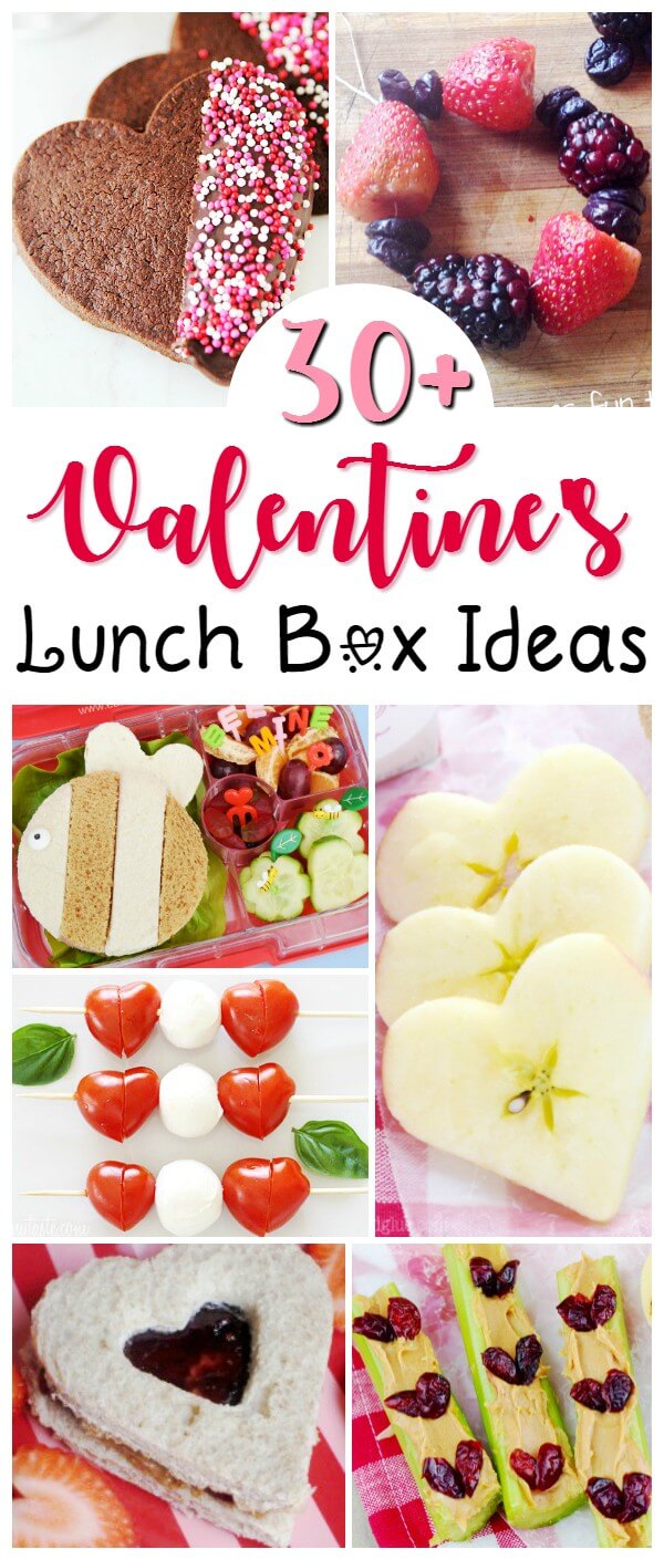 Valentine's Lunch Box Ideas for your sweethearts - of any age! Mostly healthy Valentine's recipes to treat your family with, along with a couple dessert ideas that are perfect for tucking in a packed lunch or handing out as an edible Valentine