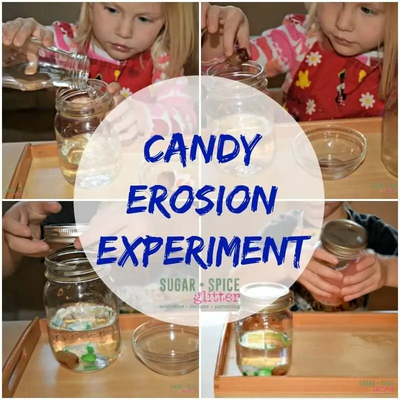 Candy Erosion Experiment on Sugar Spice and Glitter