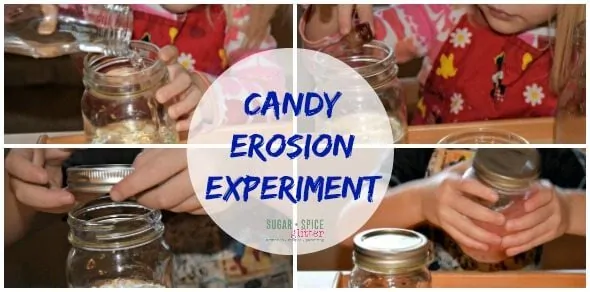 Easy Cany Erosion Experiment on Sugar Spice and Glitter