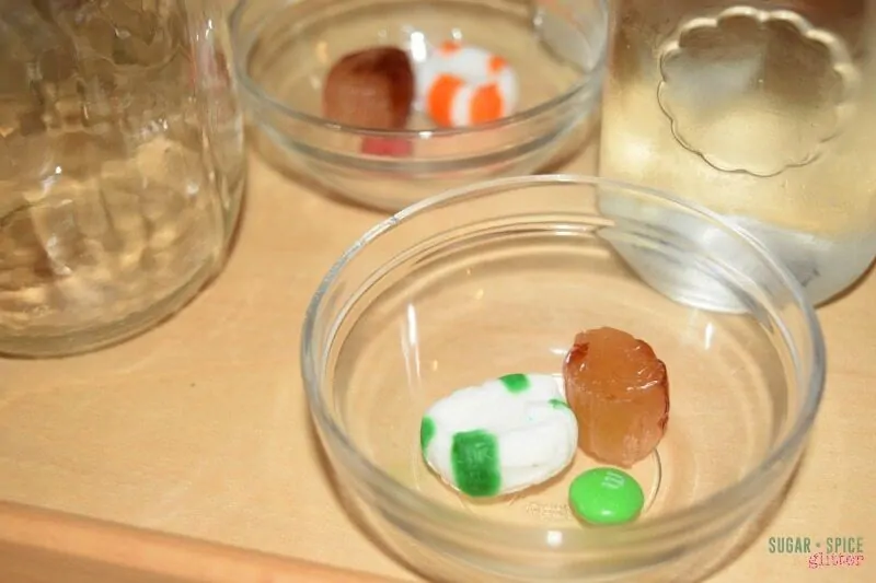 The candy is standing in for different types of rocks