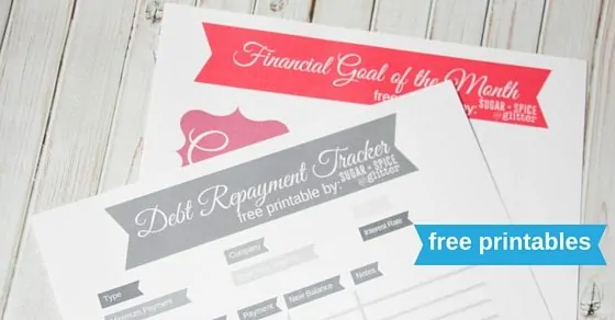 free printables for financial goal setting