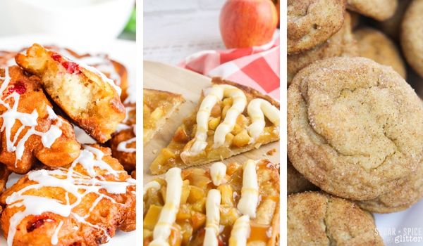composite image of a variety of apple-based baking recipes