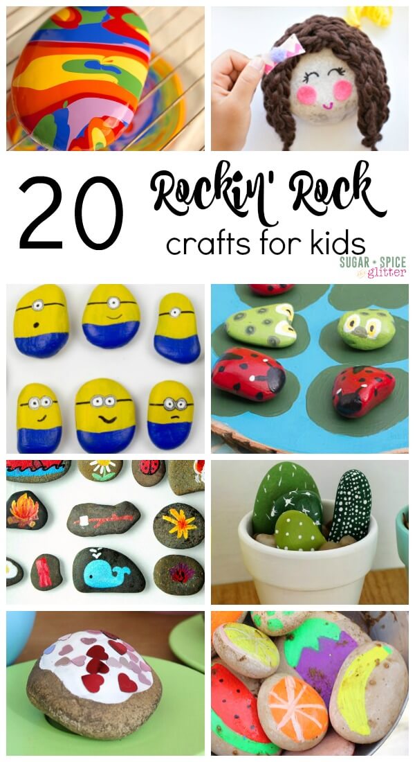 20 Rockin Rock Crafts for Kids - everything from beautiful decor idea for homemade gifts, to rock games and rocks reimagined for pretend play. An endless craft supply - rocks are the perfect free craft supply!
