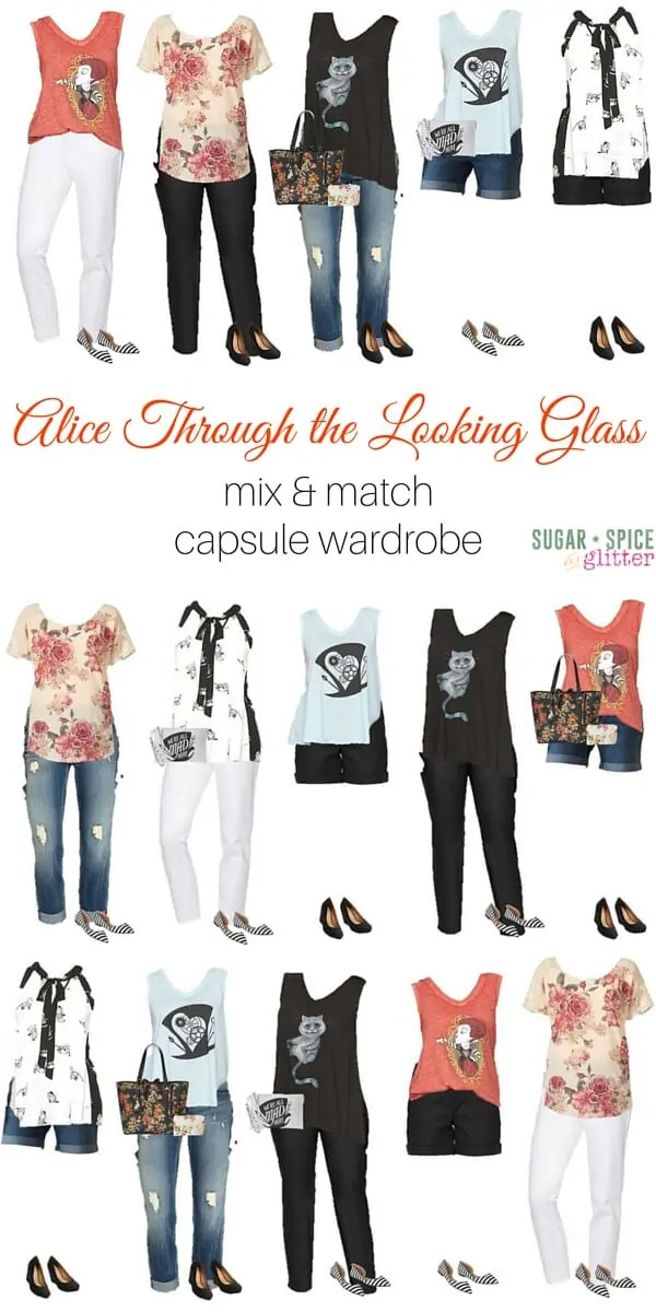 Alice Through the Looking Glass mix & match capsule wardrobe - Disney wardrobe board