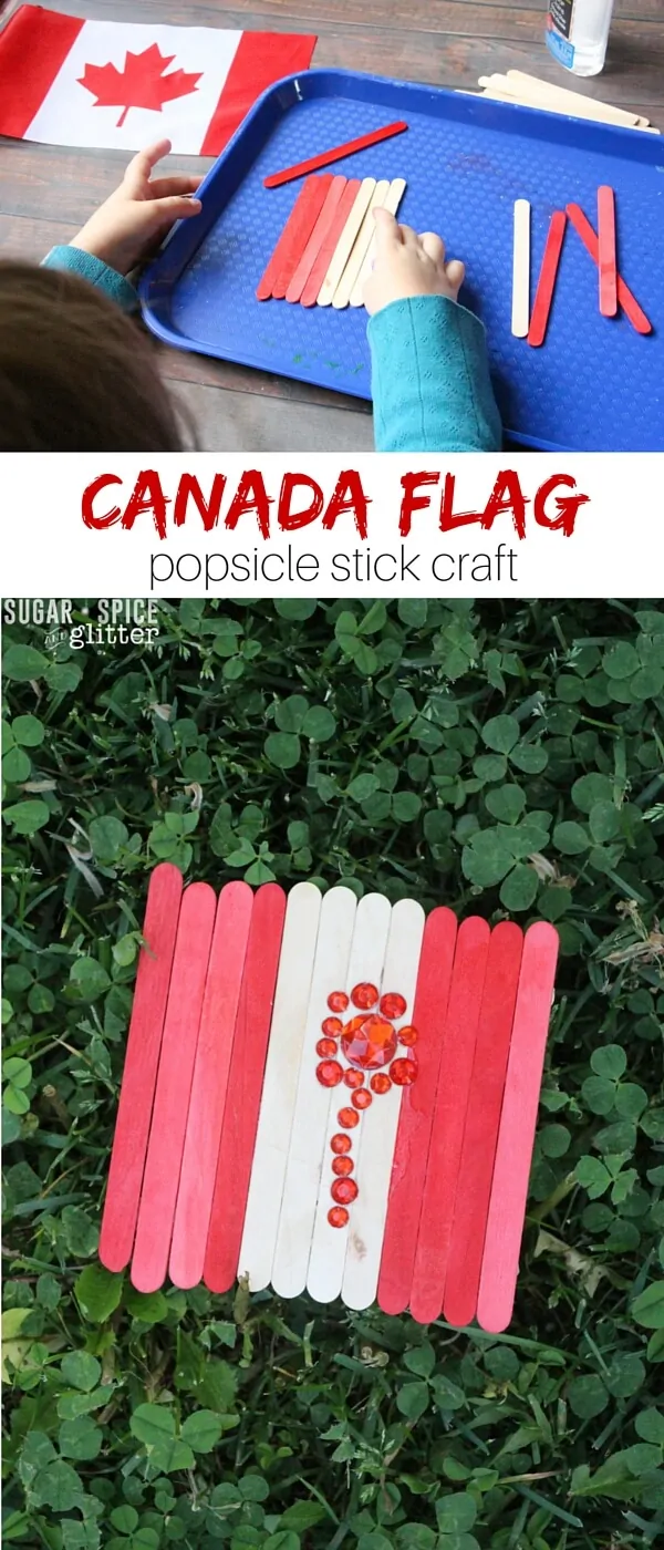 Canada Flag Popsicle Stick Craft