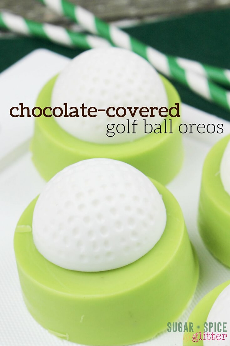 These chocolate-covered oreos for Father's Day are such a great gift for a golf fan! I love easy desserts for Father's day that kids can help make, these would also be a great teacher appreciation gift, too!
