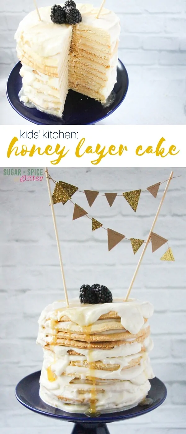 A subtle and not-too-sweet honey layer cake, perfect for afternoon parties. This honey cake is simple enough that kids can make it, too!