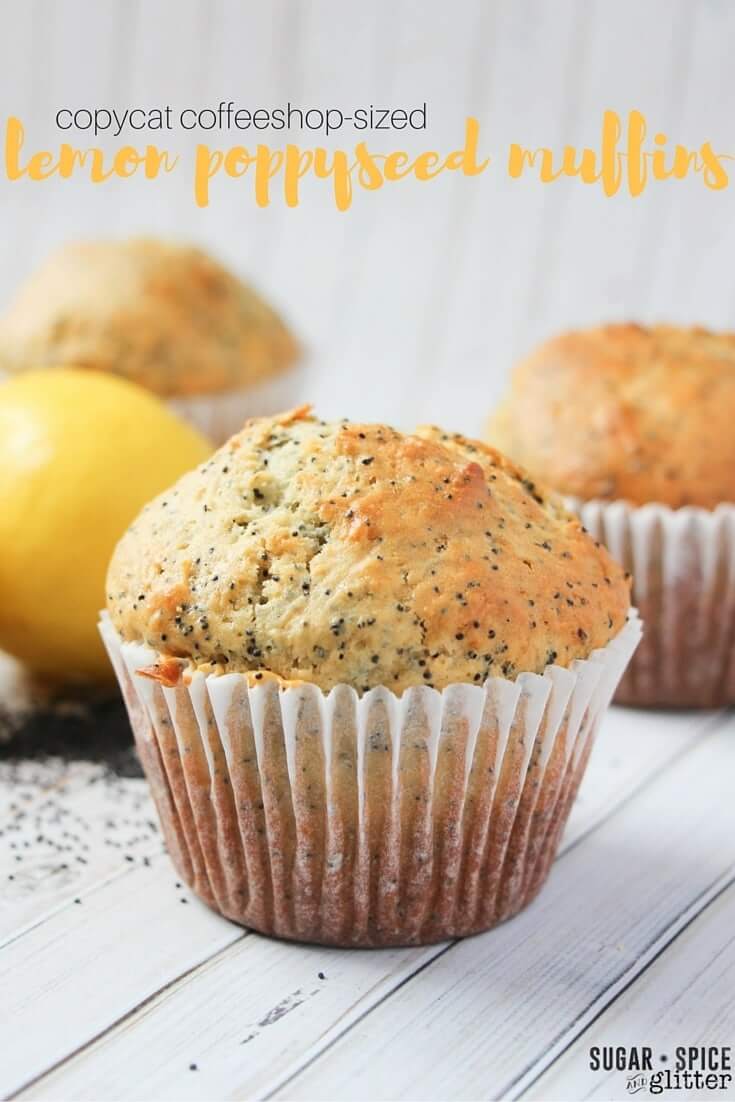 Delicious lemon poppyseed muffin recipe with a bright lemon flavor. Fluffy on the inside with a golden crunchy top - these lemon muffins are better than starbucks!
