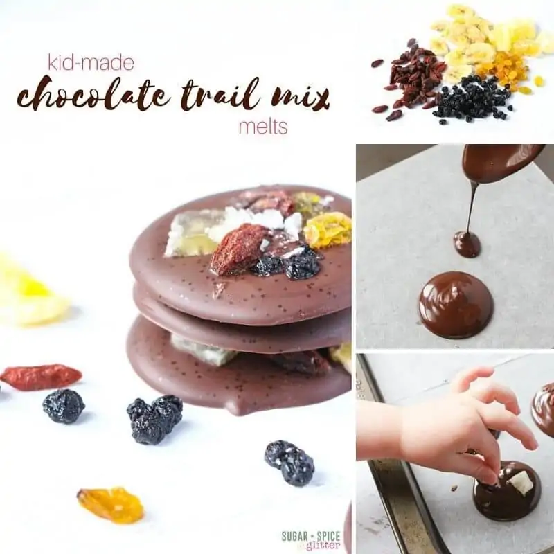 How to make these kid-made chocolate trail mix melts - a healthy dessert kids will love