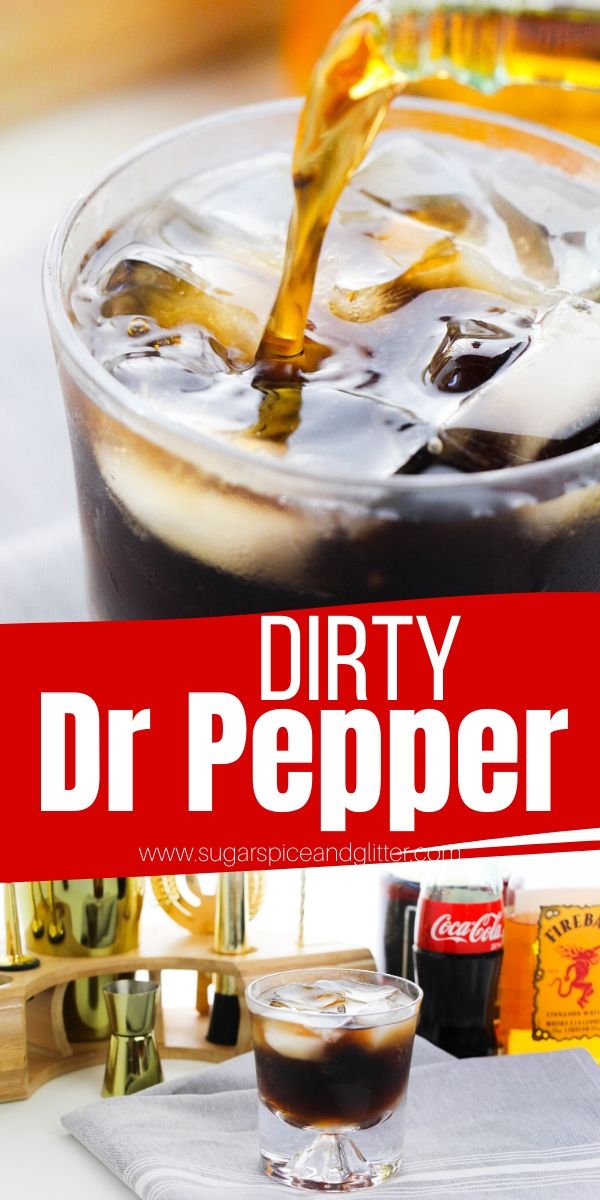 A fun summer drink takes just like Dr Pepper, this Dirty Dr Pepper Cocktail is refreshing and smooth with a hint of caramel and cinnamon that makes it the perfect crowd-pleasing cocktail.