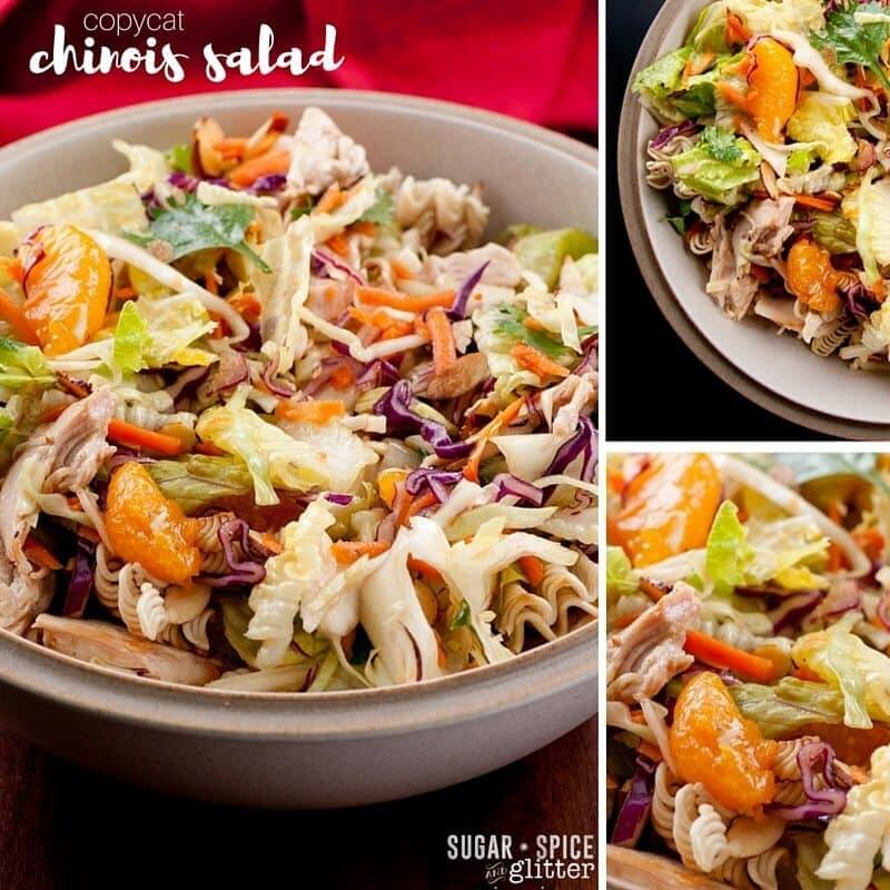 How to make a Copycat Chinese Chicken Salad with fresh oranges, ramen noodles and homemade sesame-ginger dressing 
