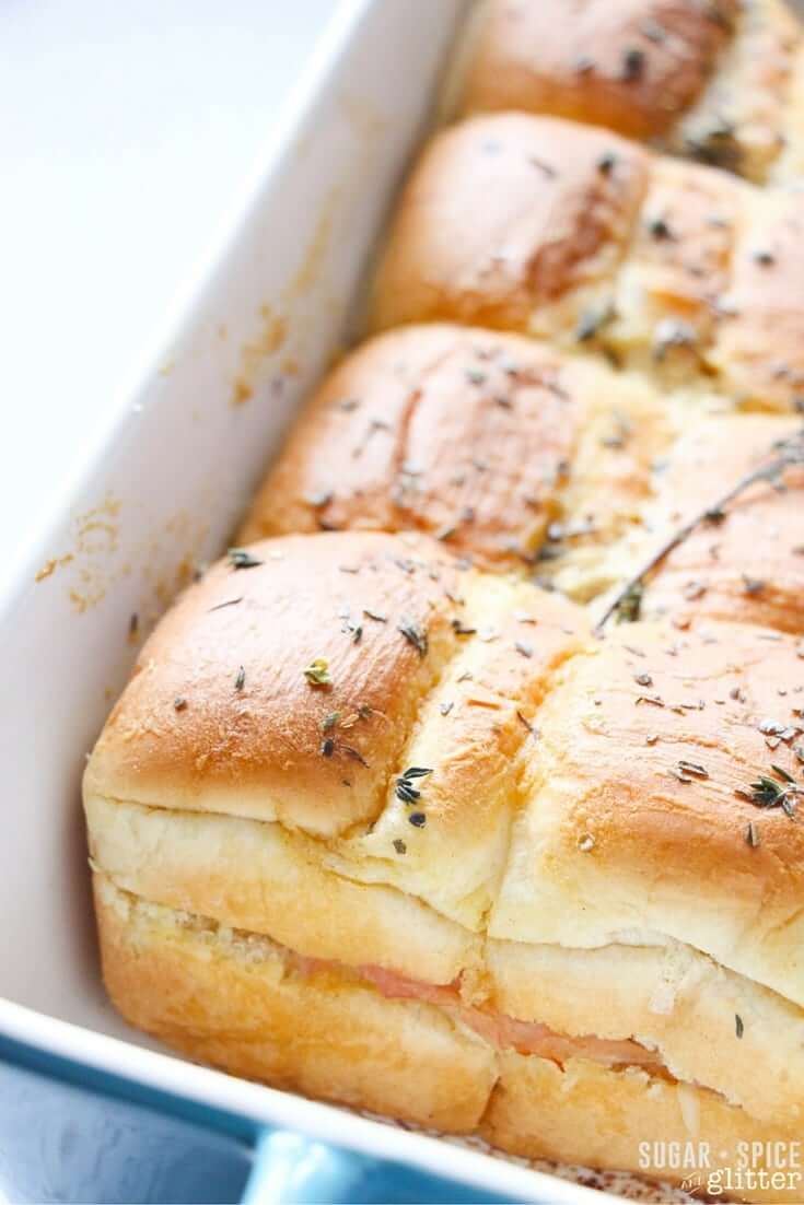 Perfect ham and cheese hot sandwich casserole - one of those recipes that everyone can agree on. Buttery, cheesy, savoury - this recipe is one everyone should have saved