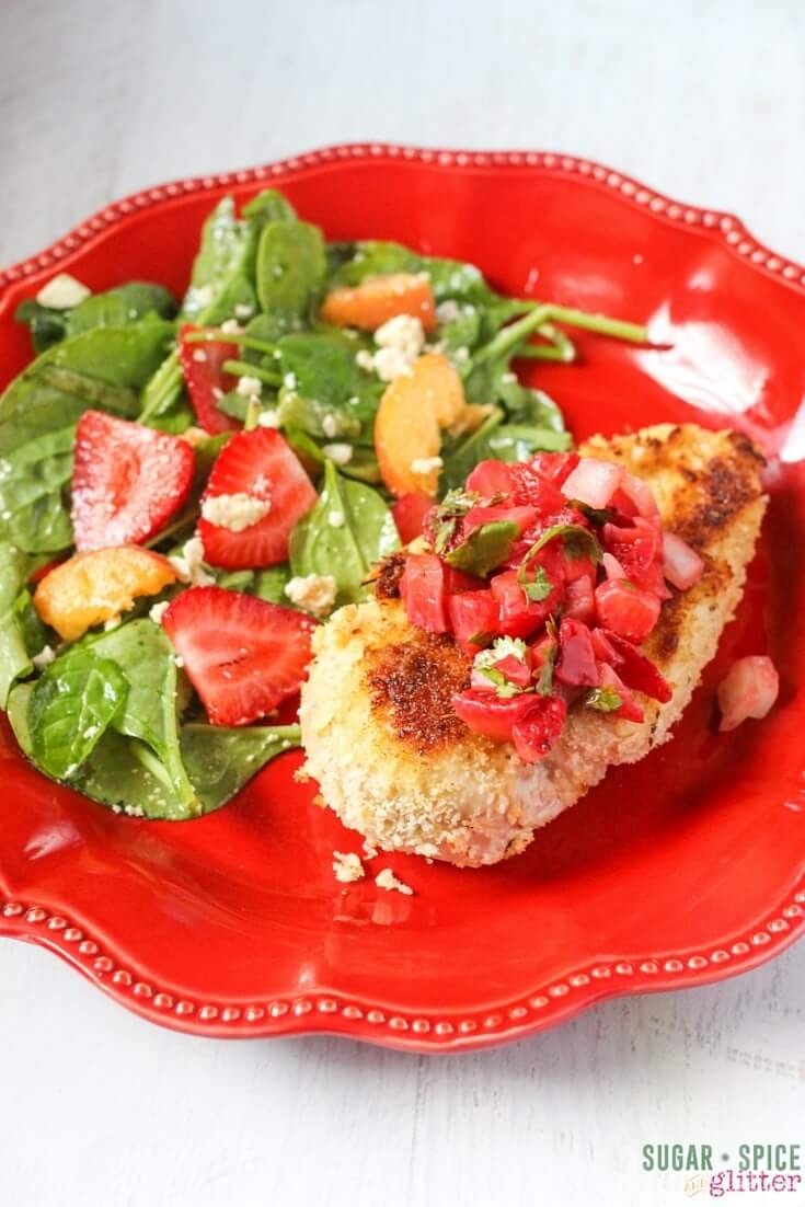 Almond-Crusted Chicken with Fresh Strawberry Salsa
