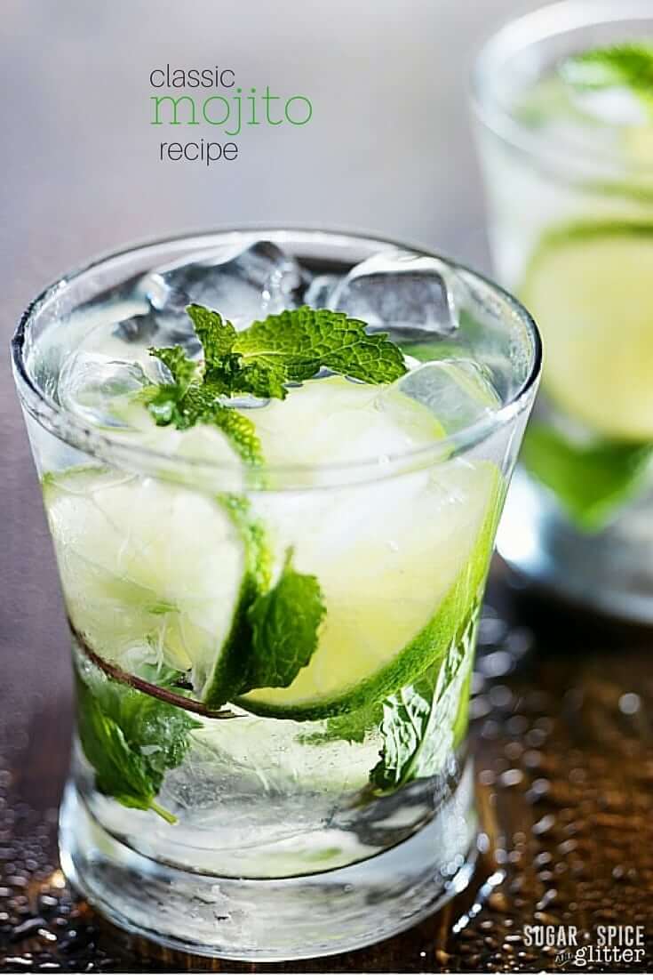 Classic rum mojito cocktail with fresh lime and mint - an easy summer cocktail that goes perfectly with appetizers