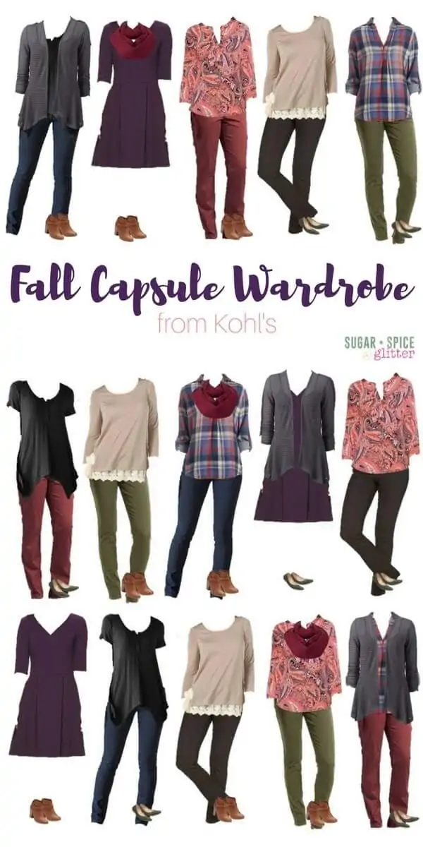 Have you ever tried a Capsule Wardrobe? Here's a cute fall capsule wardrobe from Kohl's that is actually practical and cute! Streamline your mornings by picking some essential pieces for mixing and matching
