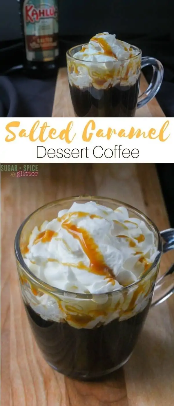 The perfect winter cocktail, this simple salted caramel dessert coffee is great for late night friends or enjoying with a delicious book