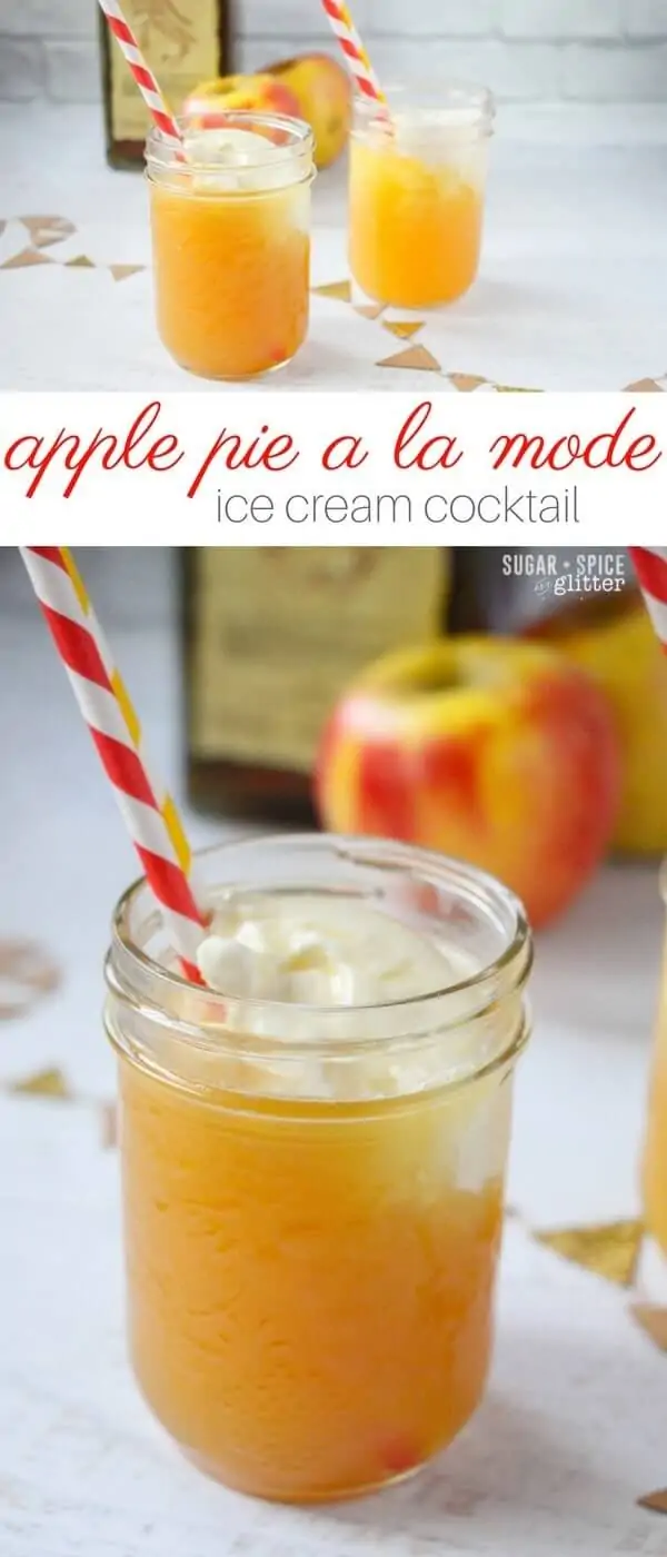 The best fall cocktail recipe, this apple pie a la mode is the perfect way to indulge after a crisp autumn day. It tastes like caramelized, baked apple pie topped with fresh, creamy ice cream - amazing!