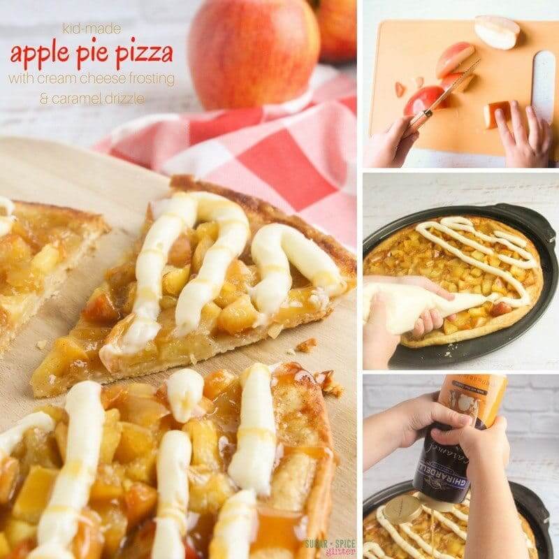 How to make an apple pie pizza with kids - step by step directions for this easy fall dessert that kids will be so proud of making