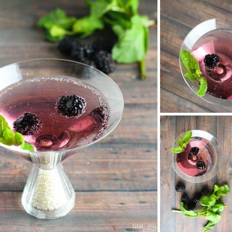 How to make a fresh blackberry mint martini with gingerale