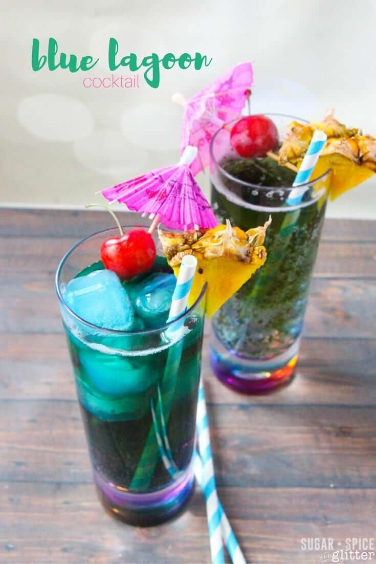 This blue lagoon cocktail recipe is perfect for the creamsicle or citrus cocktail fan, and would be the perfect summer cocktail for a mermaid party or Hawaiian luau party