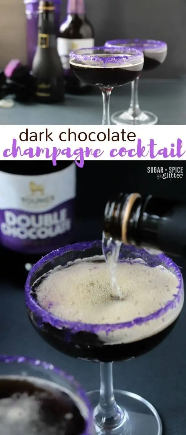 A decadent and delicious cocktail for the stout drinker who wants something a bit special and bubbly - a dark chocolate champagne cocktail!