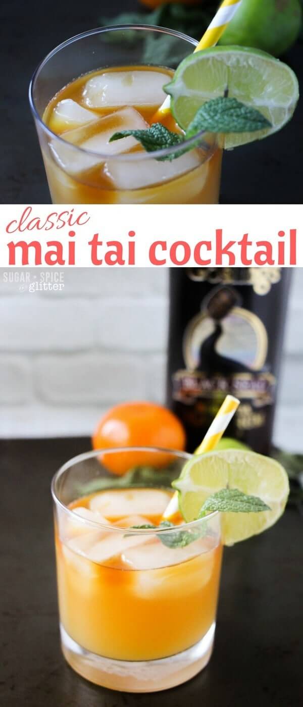 A classic mai tai cocktail recipe, including an easy recipe for homemade orgeat (almond simple syrup). Hands down the best rum cocktail you will ever try