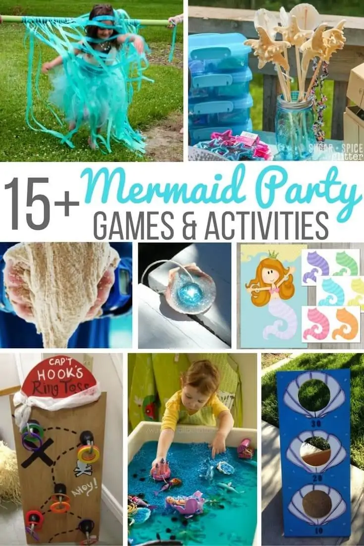 Mermaid Party games and activities for the mermaid birthday on a budget! Quick and easy activities if you need a break from the water games or are hosting an indoor mermaid party