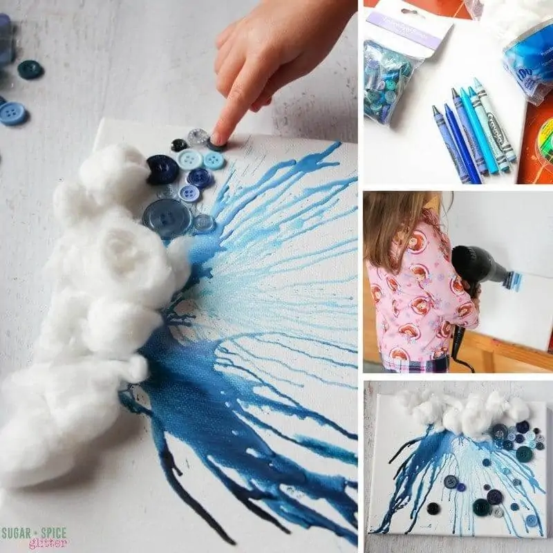 How to make a rain cloud dripping with crayon wax