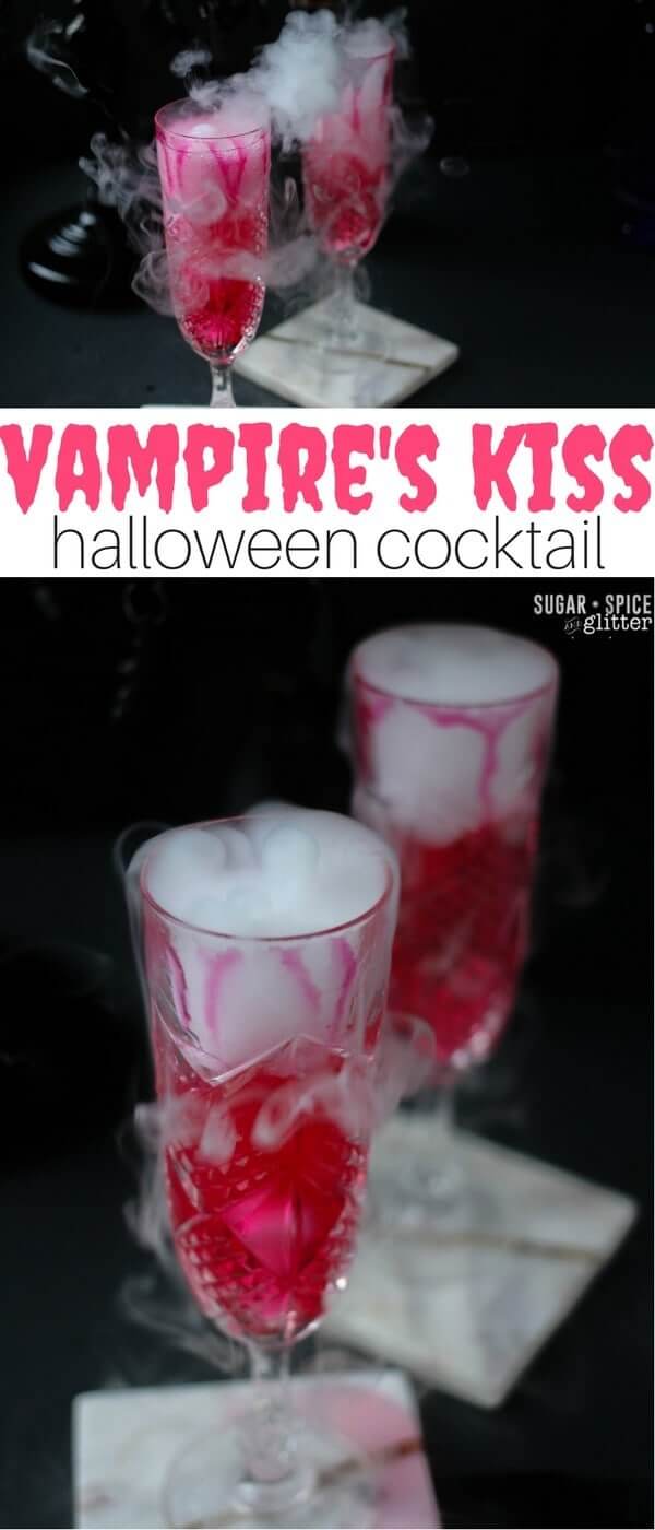Vampire's Kiss Cocktail - a tart champagne cocktail inspired by the classic cosmopolitan