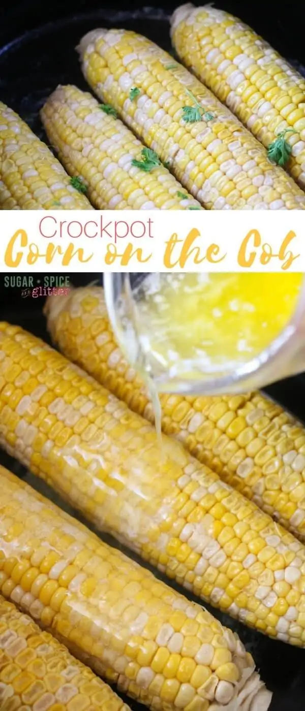 A delicious buttered crockpot corn on the cob recipe perfect for low-key barbecues or an easy side dish for the holidays