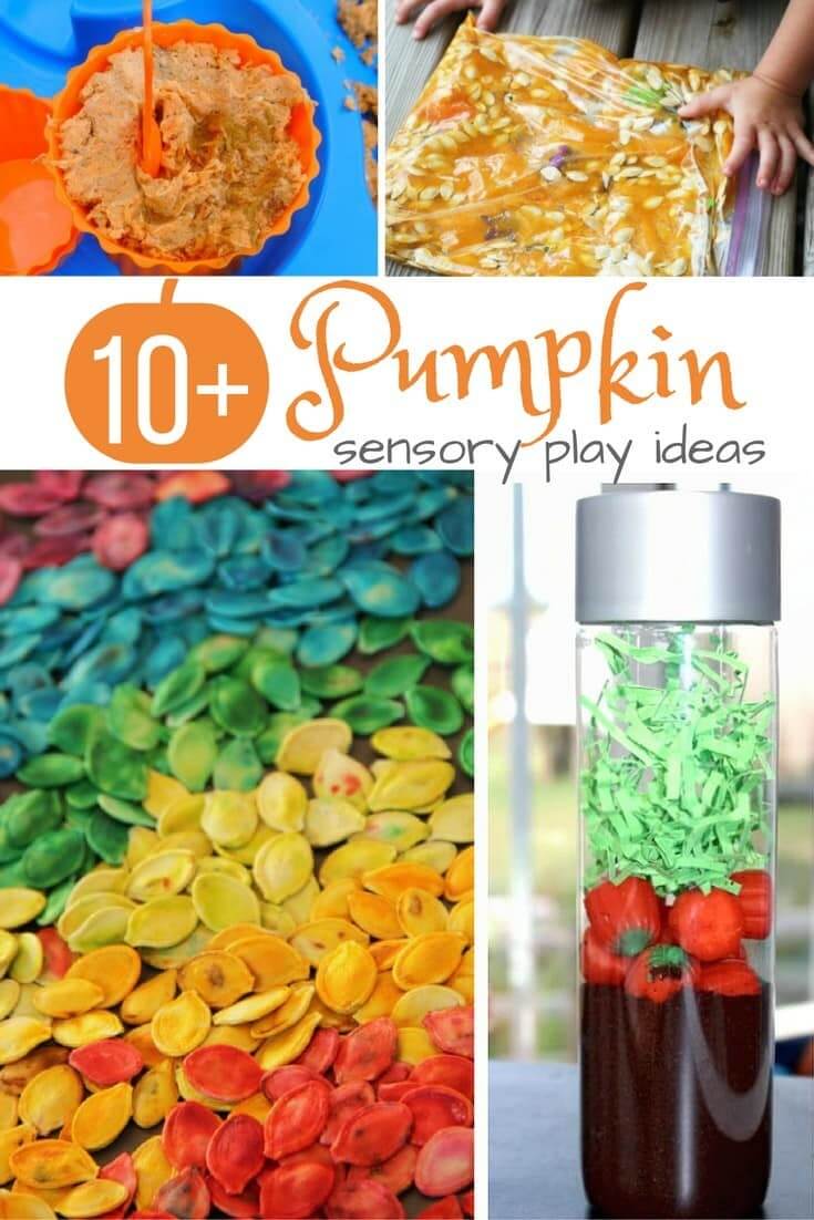 Are your kids excited for pumpkin season? Check out this fun list of pumpkin sensory play ideas - real pumpkin-based recipes, pumpkin seed play ideas, and a good dose of pumpkin spice. Enough ideas to keep your kids happy all season long