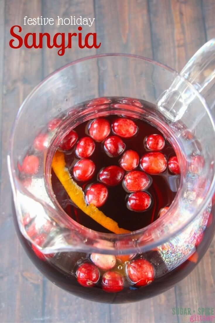 A festive and delicious holiday sangria using winter fruits and cranberry wine