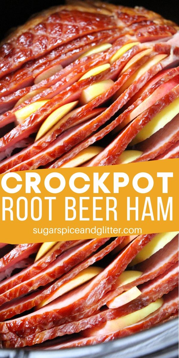 The EASIEST Spiral Ham recipe you will ever try: Crockpot Root Beer Ham is the perfect balance of sweet, salty and smoky, and is melt-in-your-mouth tender. The perfect holiday ham recipe