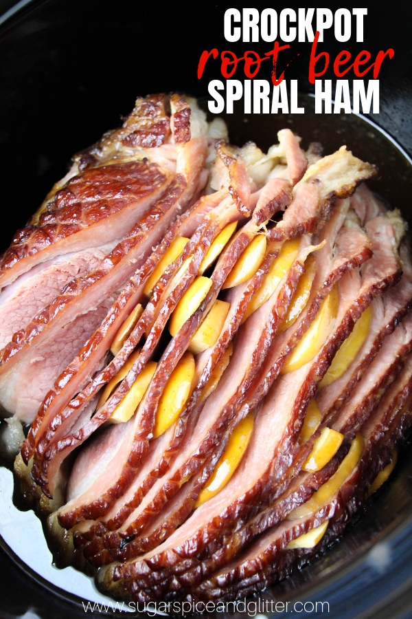 This super easy slow cooker root beer ham results in succulent, juicy ham with a slightly crisp and caramelized skin with that delicious sweet hint of root beer and fresh apple.