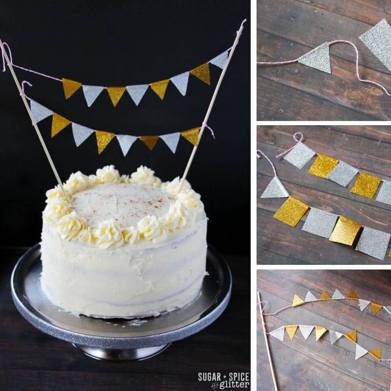 How to make a quick and easy bunting banner for your cake out of duck tape