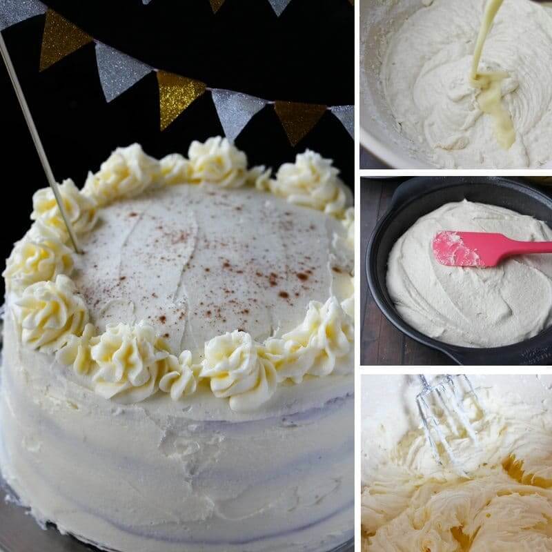 Fluffy eggnog cake with eggnog buttercream