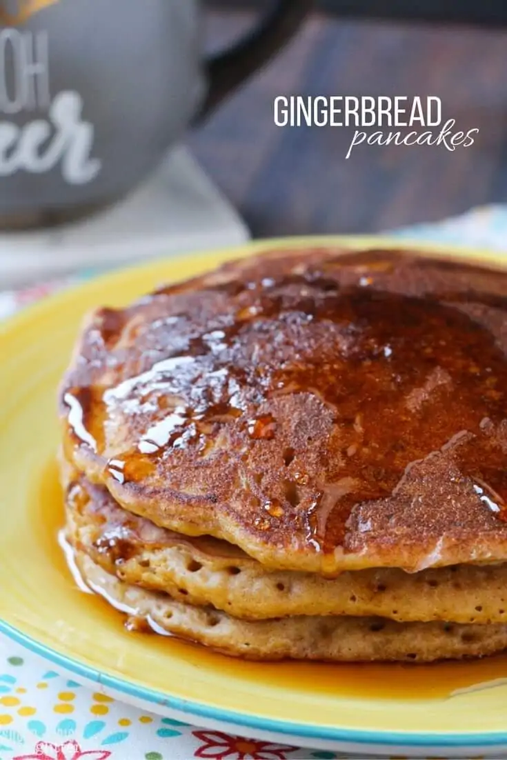 Gingerbread Pancakes are the perfect Christmas morning breakfast - it's like having cookies for breakfast!