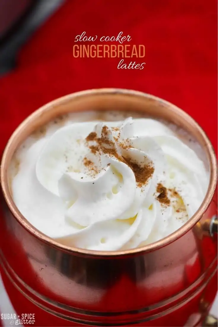 These slow cooker gingerbread lattes are the perfect option for entertaining a group during the holidays - creamy, perfectly spiced strong coffee with minimal effort